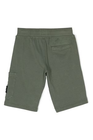 green cotton shorts STONE ISLAND KIDS | 801661840V0058